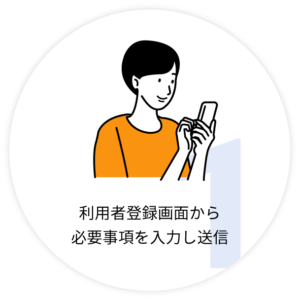 1.利用者登録画面から必要事項を入力し送信