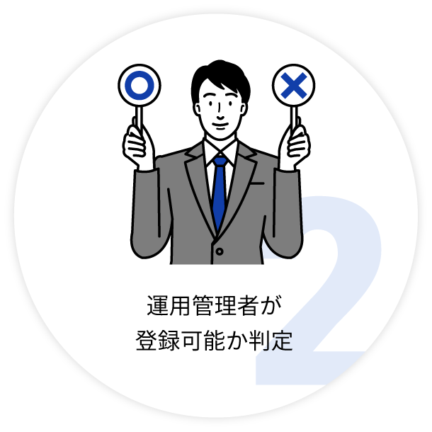 2.運用管理者が登録可能か判定