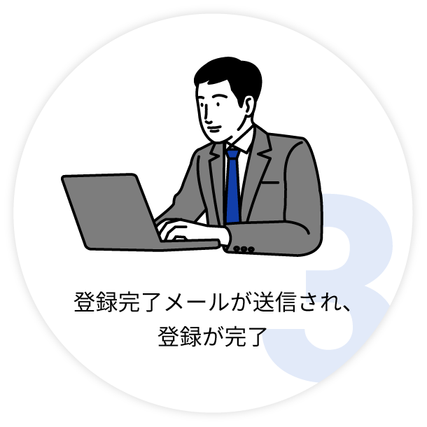 3.登録完了メールが送信され、登録が完了
